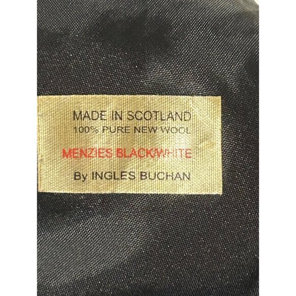 Ingles Buchan Menzies Black & White Tartan Wool Beret Pom Pom Unisex Scotland - Picture 4 of 4